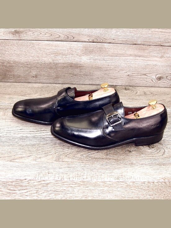 * NOS * $325 Allen Edmonds MILAN Monkstrap 10.5 B Narrow Blk * add $15 new Trees main image 9